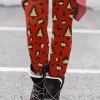 Christmas Tree Elastic Waist Leggings - Red 2 Christmas Tree Elastic Waist Leggings - Red -Garment Sale Store SCM008672 1 A2118028861903 124