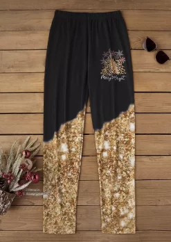Christmas Merry And Bright Leopard Tree Snowflake Glitter Leggings - Black 10 Christmas Merry And Bright Leopard Tree Snowflake Glitter Leggings - Black -Garment Sale Store SCM008807 1 A1607095308264 124