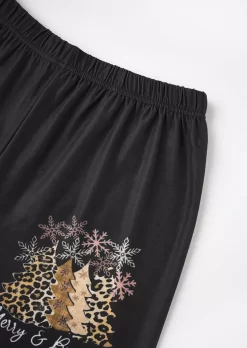 Christmas Merry And Bright Leopard Tree Snowflake Glitter Leggings - Black 11 Christmas Merry And Bright Leopard Tree Snowflake Glitter Leggings - Black -Garment Sale Store SCM008807 1 A1607095337540 124