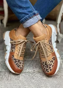 Leopard Lace Up Casual Sneakers -Garment Sale Store SCM008885 1 A2708125237056 124