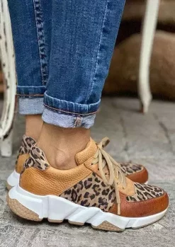 Leopard Lace Up Casual Sneakers -Garment Sale Store SCM008885 1 A2708125268942 124