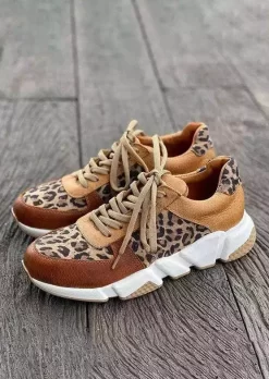Leopard Lace Up Casual Sneakers -Garment Sale Store SCM008885 1 A2708125334721 124