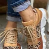 Leopard Lace Up Casual Sneakers 2 Leopard Lace Up Casual Sneakers -Garment Sale Store SCM008885 1 A2708125921411 124