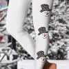 Christmas Snowman Leopard Skinny Leggings - White -Garment Sale Store SCM009239 1 A2558854661559 124