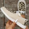 Leopard Lace Up Flat Sneakers - Light Khaki -Garment Sale Store SCM009413 1 A2667033763437 124