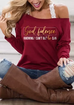 God Fidence Knowing I Can't But He Can Sweatshirt - Red