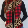 Plaid Leopard Zipper Pocket Warm Vest Coat -Garment Sale Store SCM010126 1 B1062005745650 124