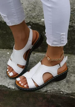 Anti-Slip Vintage Wedges Sandals - White