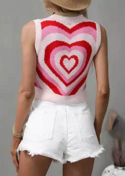 Valentine Love Heart Knitted Crop Tank Top - Pink 9 Valentine Love Heart Knitted Crop Tank Top - Pink -Garment Sale Store SCM011122 3 C0905529435497 124