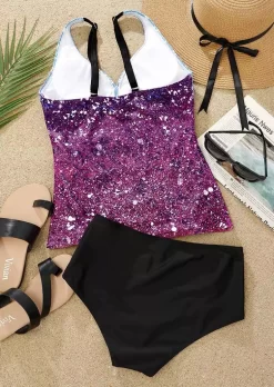 Gradient Glitter Adjustable Strap Tankini Set -Garment Sale Store SCM011144 1 C1441394459917 124