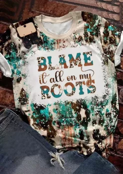 Blame It All On My Roots Leopard T-Shirt Tee