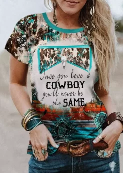 Once You Love A Cowboy You'll Never Be The Same Steer Skull Cow Turquoise T-Shirt Tee 7 Once You Love A Cowboy You'll Never Be The Same Steer Skull Cow Turquoise T-Shirt Tee -Garment Sale Store SCM011279 2 C1621536315387 124