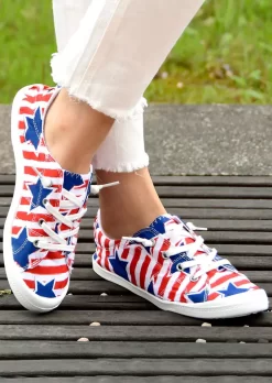 American Flag Star Striped Flat Sneakers -Garment Sale Store SCM011305 1 C1388640200128 124