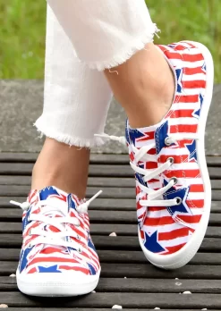 American Flag Star Striped Flat Sneakers -Garment Sale Store SCM011305 1 C1388640296927 124