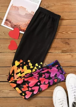 Valentine Heart High Waist Skinny Leggings - Black -Garment Sale Store SCM011358 1 22365897460368 124