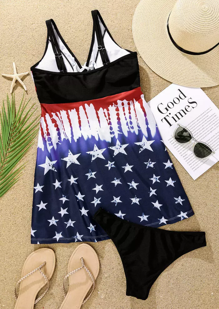 American Flag Criss-Cross Tankini Set 7 American Flag Criss-Cross Tankini Set - Image 5