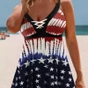 American Flag Criss-Cross Tankini Set -Garment Sale Store SCM011451 1 C2351163116232 124