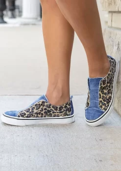 Leopard Splicing Color Block Slip On Flat Sneakers -Garment Sale Store SCM011577 1 C2203522855113 124