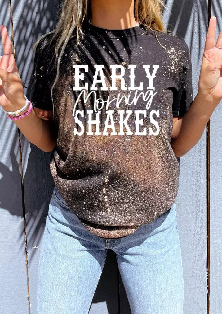 Early Morning Shakes Bleached T-Shirt Tee 3 Early Morning Shakes Bleached T-Shirt Tee