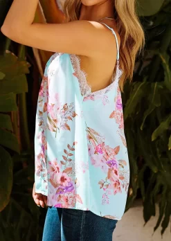 Floral Lace Splicing Spaghetti Strap Camisole -Garment Sale Store SCM011880 1 22432154230191 124