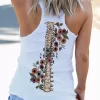 Grow Through It Floral Skeleton O-Neck Tank - White -Garment Sale Store SCM011881 1 10396117975261 124