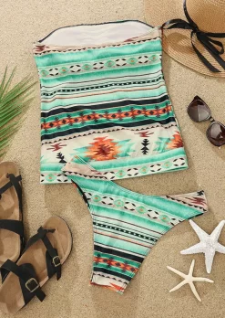 Aztec Geometric Strapless Bandeau Tankini Set 7 Aztec Geometric Strapless Bandeau Tankini Set -Garment Sale Store SCM011942 1 C2803560458976 124