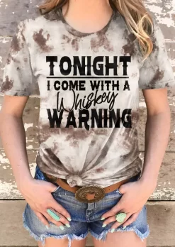 Tonight I Come With A Whiskey Warning T-Shirt Tee