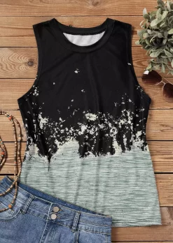 Tie Dye Distressed O-Neck Casual Tank 7 Tie Dye Distressed O-Neck Casual Tank -Garment Sale Store SCM012043 1 10310525177372 124