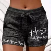 Faith Hope Love ECG Heartbeat Drawstring Pocket Shorts - Black -Garment Sale Store SCM012133 1 10435661355991 124