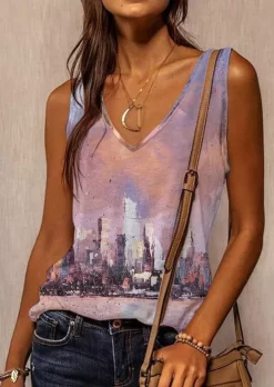 Oil Painting V-Neck Tank