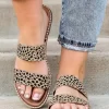 Leopard Round Toe Flat Slippers
