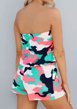 Colorful Camouflage Strapless Bandeau Pocket Romper -Garment Sale Store SCM012619 1 21019244029698 124