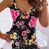 Floral Open Back V-Neck Camisole -Garment Sale Store SCM012700 1 22017516220635 124