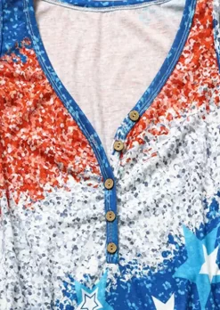 American Flag Glitter Button Tank 7 American Flag Glitter Button Tank -Garment Sale Store SCM012704 1 30127848684950 124