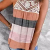 Color Block Lace Splicing O-Neck Tank -Garment Sale Store SCM012708 4 21443776019137 124