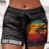 Day Drinkin' Coconut Tree Sun Shorts - Dark Grey -Garment Sale Store SCM012764 4 20200117396679 124