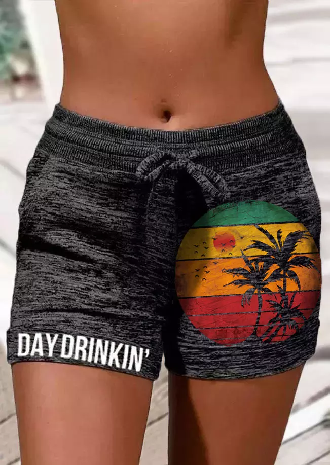 Day Drinkin' Coconut Tree Sun Shorts - Dark Grey 3 Day Drinkin' Coconut Tree Sun Shorts - Dark Grey