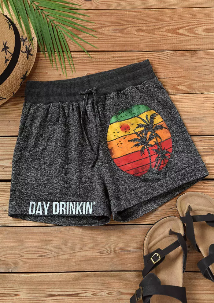 Day Drinkin' Coconut Tree Sun Shorts - Dark Grey 4 Day Drinkin' Coconut Tree Sun Shorts - Dark Grey - Image 2