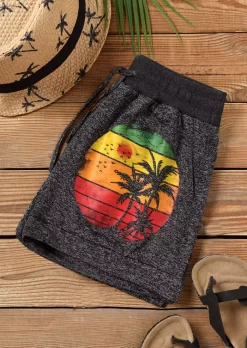 Day Drinkin' Coconut Tree Sun Shorts - Dark Grey 8 Day Drinkin' Coconut Tree Sun Shorts - Dark Grey -Garment Sale Store SCM012764 4 30407287476669 124