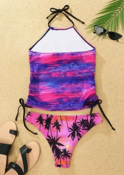 Coconut Tree Wave Halter Tankini Set -Garment Sale Store SCM012776 1 20809248443800 124