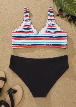 Tie Dye Striped Wrap Bikini Set -Garment Sale Store SCM012821 1 21092197045050 124