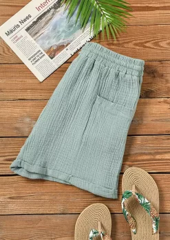 Drawstring Pocket Casual Shorts - Light Green -Garment Sale Store SCM012878 3 20627152579251 124