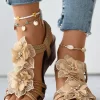 Bohemian Floral Hollow Out Wedge Sandals - Apricot 2 Bohemian Floral Hollow Out Wedge Sandals - Apricot -Garment Sale Store SCM012975 1 21032754512804 124