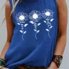Faith Hope Love Floral O-Neck Tank - Blue -Garment Sale Store SCM013009 1 21091430056410 124