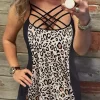 Leopard Color Block Criss-Cross Camisole -Garment Sale Store SCM013017 1 30238901947134 124