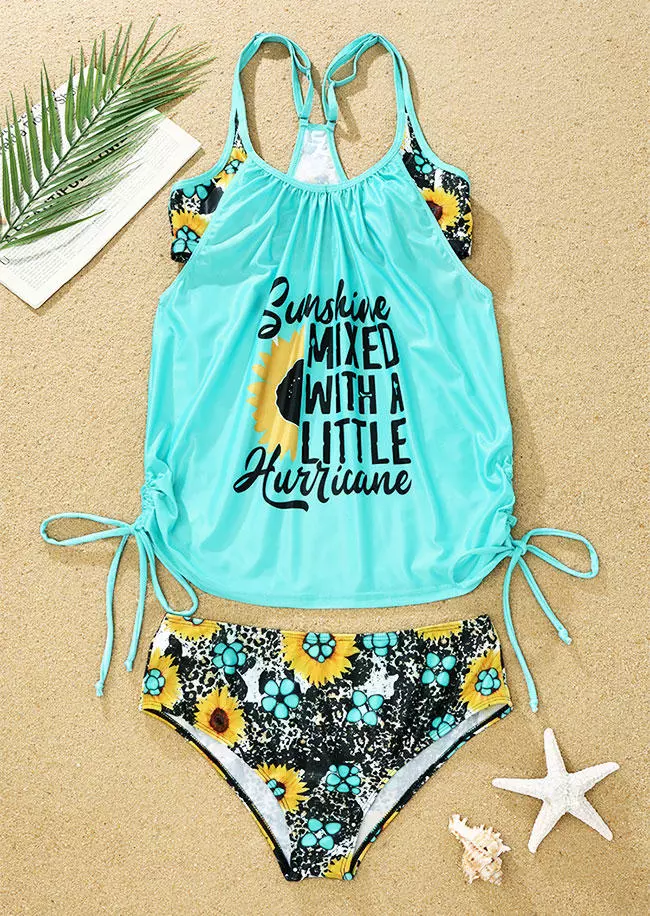 Sunshine Mixed With A Little Hurricane Sunflower Leopard Tankini Set 4 Sunshine Mixed With A Little Hurricane Sunflower Leopard Tankini Set - Image 2