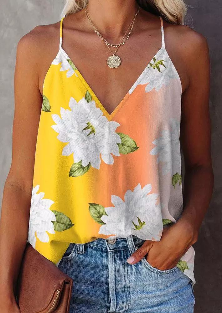 Floral Gradient Halter Camisole 3 Floral Gradient Halter Camisole