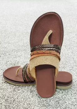 Rivet Flip Flops Flat Slippers - Brown 7 Rivet Flip Flops Flat Slippers - Brown -Garment Sale Store SCM013086 1 21635744279877 124