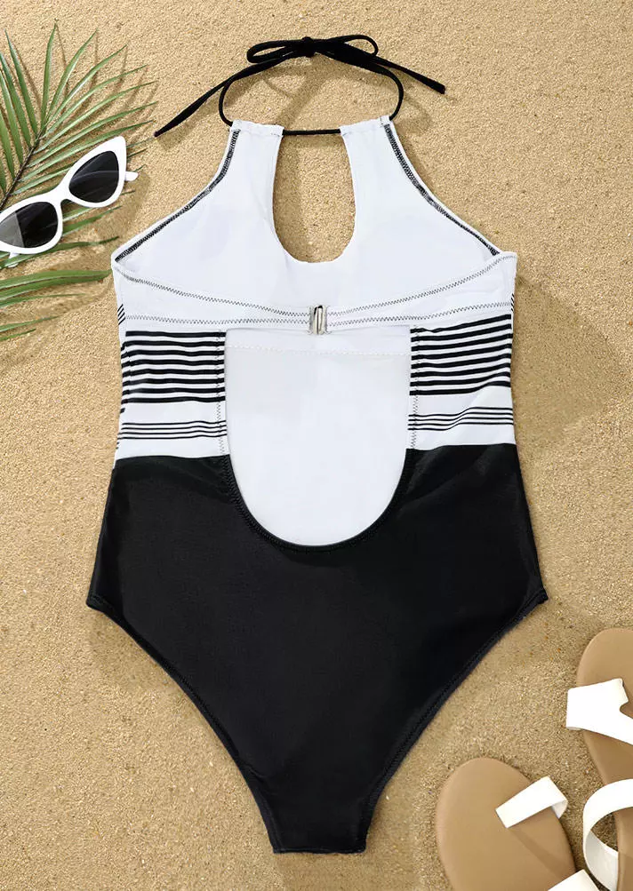 Striped Color Block Cut Out One-Piece Swimsuit 8 Striped Color Block Cut Out One-Piece Swimsuit - Image 6