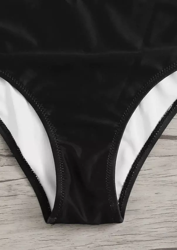 Striped Color Block Cut Out One-Piece Swimsuit 10 Striped Color Block Cut Out One-Piece Swimsuit - Image 8